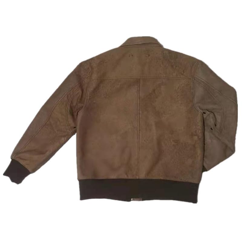 PIECOLOUR MA1 men's leather jacket Lapel