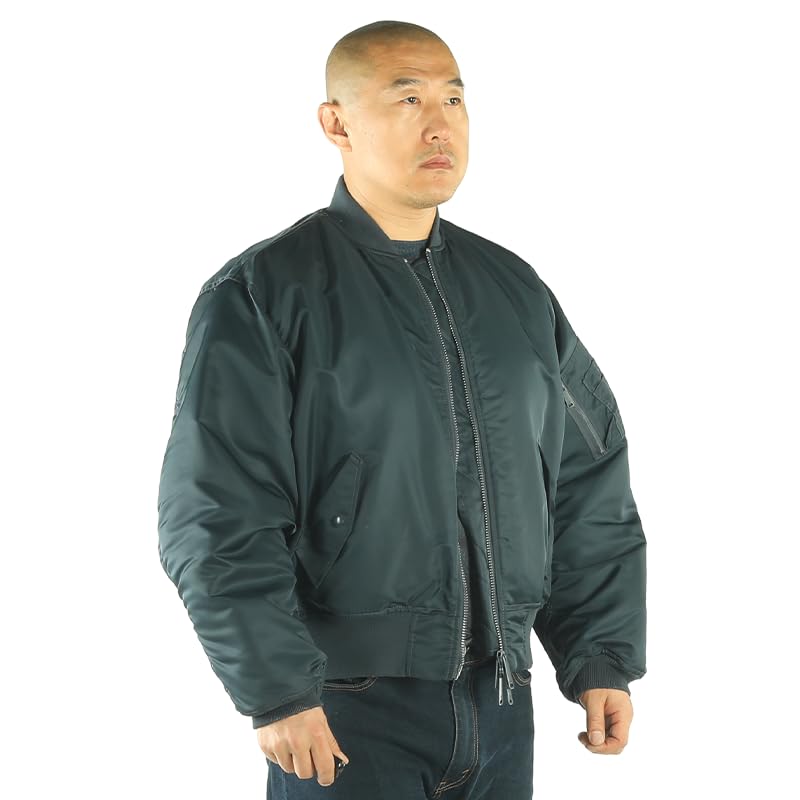 PIECOLOUR MA1 men's jacket aviation aluminum paint zipper with graphene insulation on both sides the United States Air Force