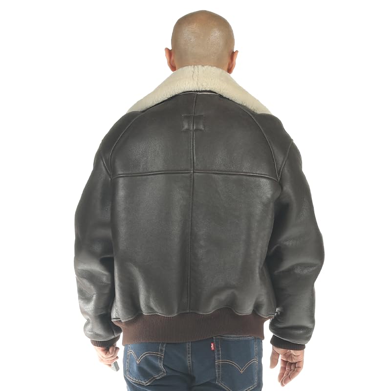 PIECOLOUR B6 leather jacket shearing United States Air Force Brown leather white wool