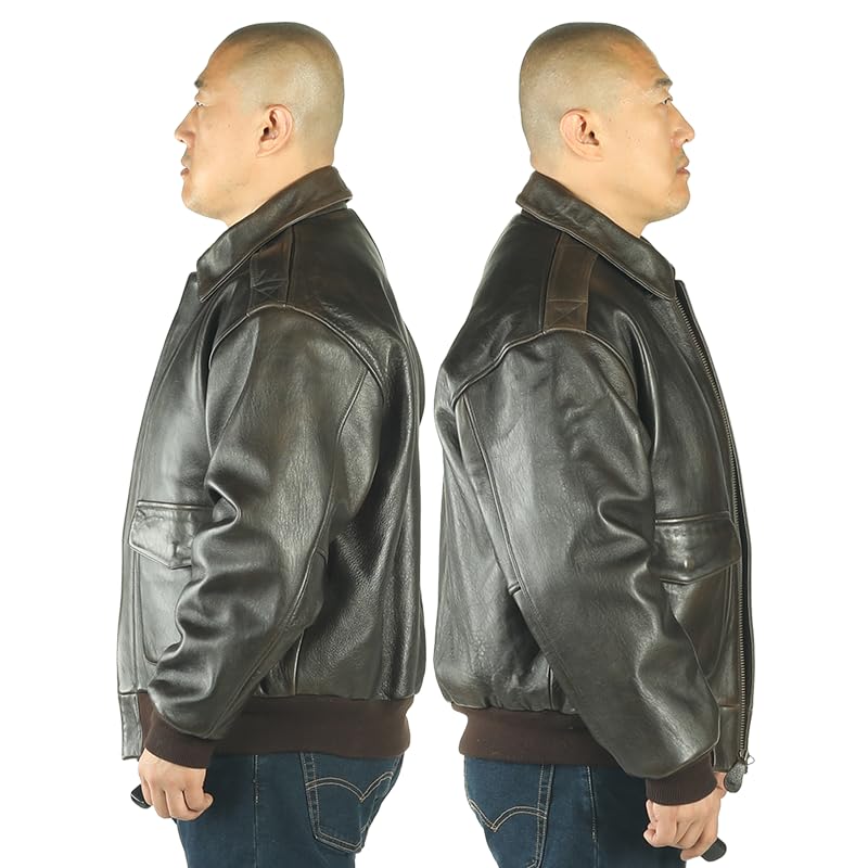 PIECOLOUR A2 bomber leather jacket the first layer of French sheepskin