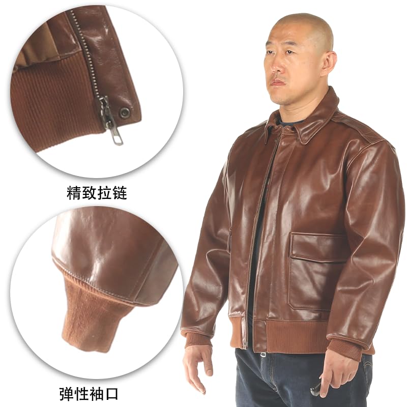 PIECOLOUR A2 bomber leather jacket The first layer of cowhide