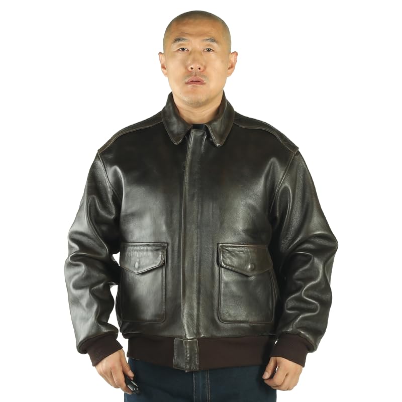 PIECOLOUR A2 bomber leather jacket the first layer of French sheepskin