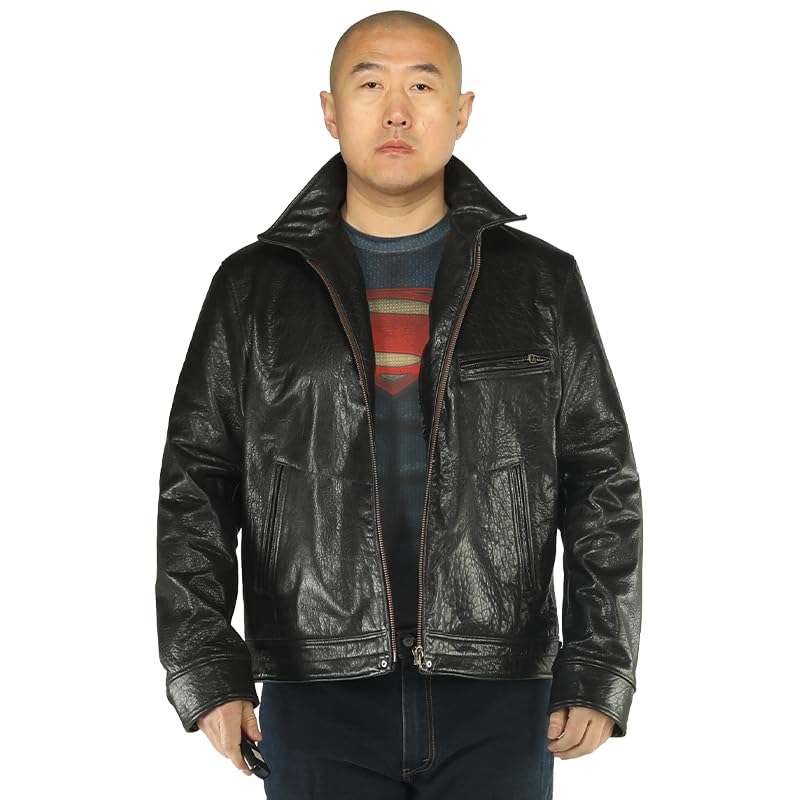 PIECOLOUR Black sheepskin men's leather jacket HW24-1Z